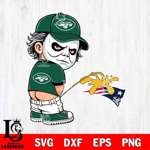 New York Jets Michael Myers Piss On New England Patriots Svg Eps Dxf Png File, Digital Download, Instant Download