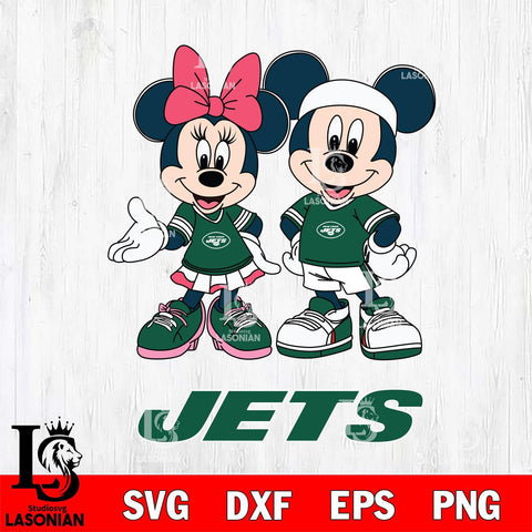 New York Jets Mickey And Minnie Football Svg Eps Dxf Png File, NFL svg , Digital Download , Instant Download, Cricut File
