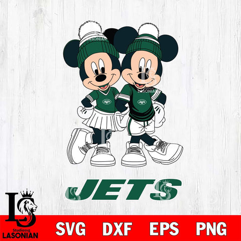New York Jets Mickey And Minnie Mouse Football Svg Eps Dxf Png File, Bundle NFl svg , File Cut , Digital Download , Instant Download, Laser Cut Svg Files