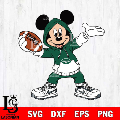 New York Jets Mickey Disney Football Christmas File Cut, NFL SVG DXF EPS PNG FILE, Digital Download , Criucut , Silhouette