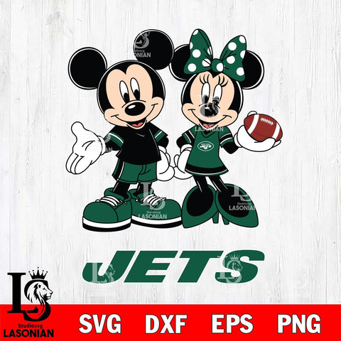 New York Jets Mickey Minnie Football Svg Eps Dxf Png File, NFL svg , Digital Download , Instant Download, Cricut File