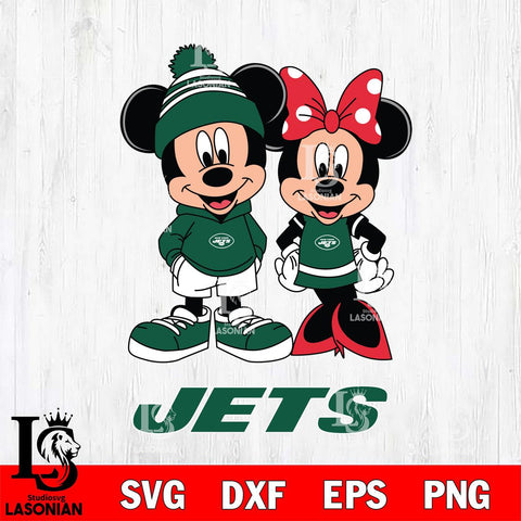 New York Jets Mickey Minnie Mouse Cute Football Svg Eps Dxf Png File, Bundle NFl svg , File Cut , Digital Download , Instant Download, Laser Cut Svg Files