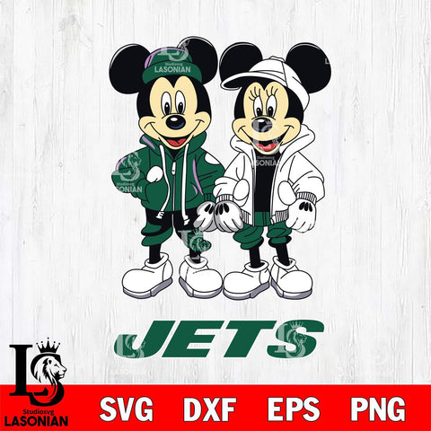 New York Jets Mickey Minnie Mouse Football Svg Eps Dxf Png File, Bundle NFl svg , File Cut , Digital Download , Instant Download, Laser Cut Svg Files