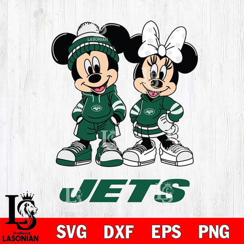New York Jets Mickey Minnie Rugby Hoodie Svg Eps Dxf Png File, Bundle NFl svg , File Cut , Digital Download , Instant Download, Laser Cut Svg Files
