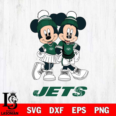 New York Jets Mickey Minnie Valentine Football Svg Eps Dxf Png File, NFL svg , Digital Download , Instant Download, Cricut File