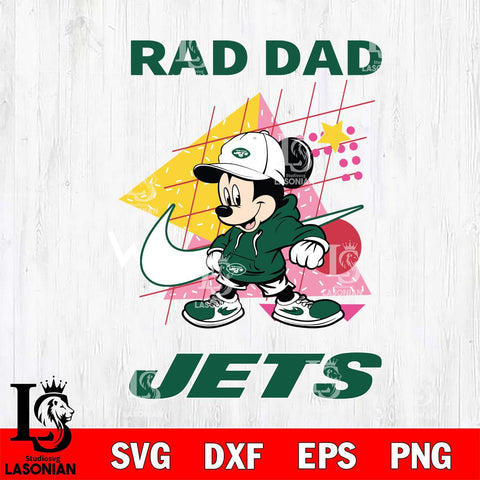 New York Jets Mickey Mouse Rad Dad SVG DXF EPS PNG FILE, Disney Father day File Cut,Digital Download,Instant Download,Disney Svg Files