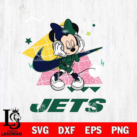 New York Jets Minnie Mouse Dancing SVG DXF EPS PNG FILE, Disney Father day File Cut,Digital Download,Instant Download,Disney Svg Files