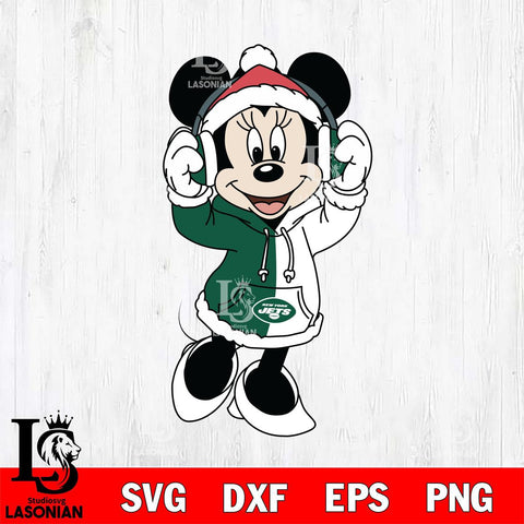 New York Jets Minnie Mouse Disney Football Christmas File Cut, NFL SVG DXF EPS PNG FILE, Digital Download , Criucut , Silhouette