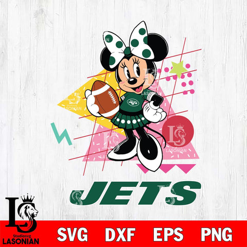 New York Jets Minnie Mouse Sport SVG DXF EPS PNG FILE, Disney Father day File Cut,Digital Download,Instant Download,Disney Svg Files