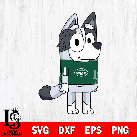New York Jets Muffin Bluey NFL Svg Eps Dxf Png File, Digital Download, Instant Download