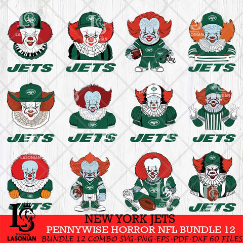 New York Jets Pennywise Horror NFL Bundle 12 SVG Eps Dxf Png File, NFL svg, Digital Download, Instant Download