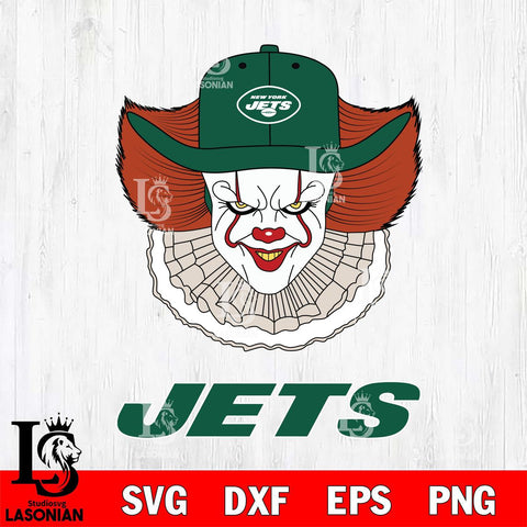 New York Jets Pennywise Horror Sport 12 Svg Eps Dxf Png File, NFL svg, Digital Download, Instant Download