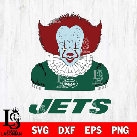 New York Jets Pennywise Horror Sport 5 Svg Eps Dxf Png File, NFL svg, Digital Download, Instant Download