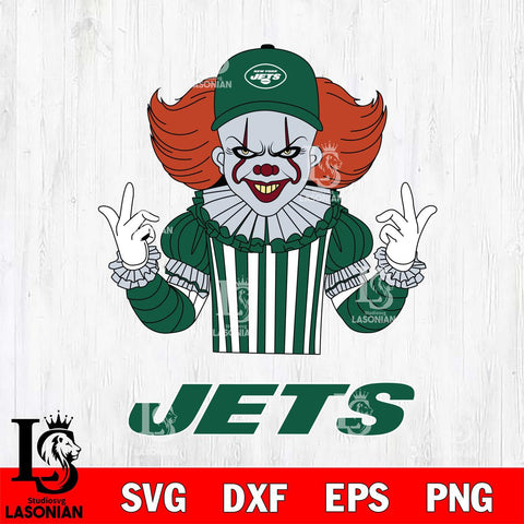 New York Jets Pennywise Horror Sport 8 Svg Eps Dxf Png File, NFL svg, Digital Download, Instant Download