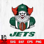 New York Jets Pennywise Horror Sport 9 Svg Eps Dxf Png File, NFL svg, Digital Download, Instant Download