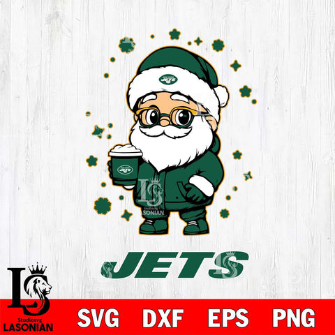 New York Jets Santa Claus Coffe Svg Eps Dxf Png File,NFL Svg Files,Digital Download,Sublimation,Instant Download