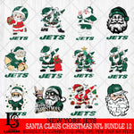 New York Jets Satan Claus Christmas NFL Bundle 12 Svg Eps Dxf Png File,NFL Svg Files,Digital Download,Sublimation,Instant Download