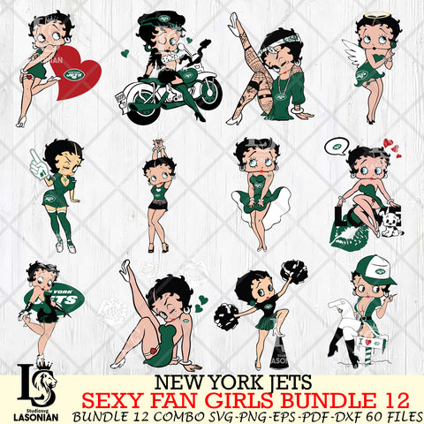 New York Jets Sexy Fan Girls Bundle 12 Svg Eps Dxf Png File, Digital Download, Instant Download