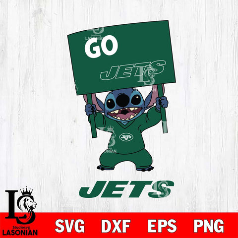 New York Jets Stitch Go cheer SVG DXF EPS PNG FILE, NFL File Cut, Digital Download,Instant Download, Silhouette, Cricut