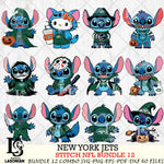 New York Jets Stitch Horror Bundle 12 SVG Eps Dxf Png File, Bundle NFL svg, Digital Download, Instant Download