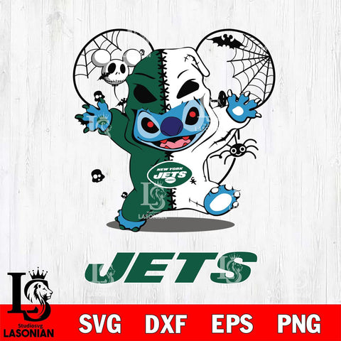 New York Jets Stitch Horror Halloween 2 Svg Eps Dxf Png File, Digital Download, Instant Download