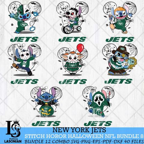 New York Jets Stitch Horror Halloween Bundle 8 Svg Eps Dxf Png File, Digital Download, Instant Download