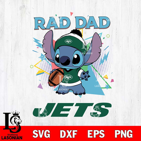 New York Jets Stitch Rad Dad SVG DXF EPS PNG FILE, Disney Father day File Cut,Digital Download,Instant Download,Disney Svg Files