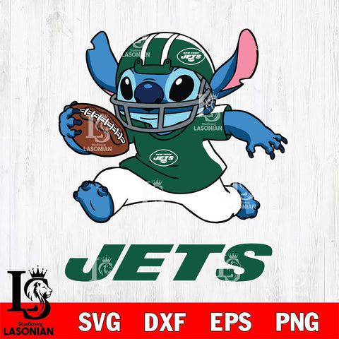New York Jets Stitch Run Football SVG DXF EPS PNG FILE, Stitch File Cut,NFL Digital Download,Instant Download, Silhouette