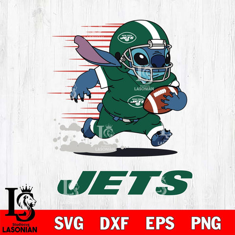 New York Jets Stitch Run Football SVG DXF EPS PNG FILE, NFL File Cut, Digital Download,Instant Download, Silhouette, Cricut