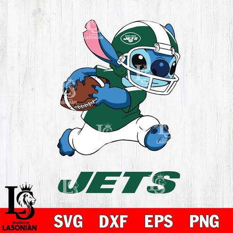 New York Jets Stitch Run Rugby Ball SVG DXF EPS PNG FILE, Stitch File Cut,NFL Digital Download,Instant Download, Silhouette