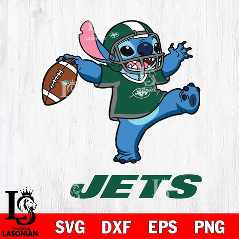 New York Jets Stitch dance rugby ball SVG DXF EPS PNG FILE, Stitch File Cut,NFL Digital Download,Instant Download, Silhouette