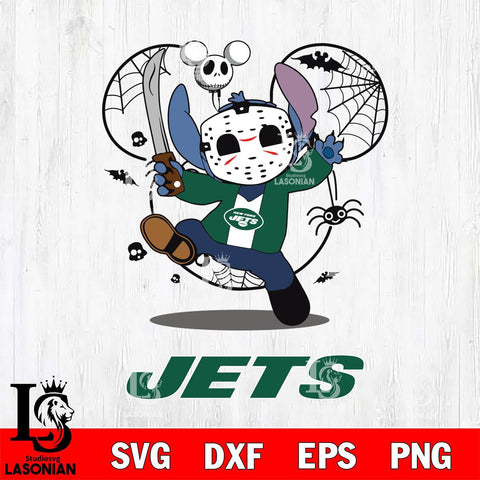 New York Jets Stitch jason voorhees Halloween Svg Eps Dxf Png File, Digital Download, Instant Download