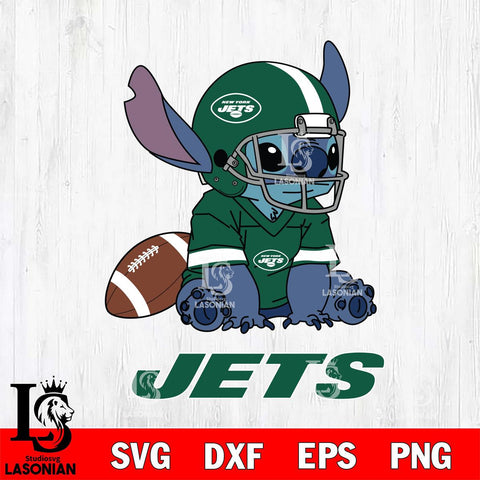 New York Jets Stitch with a football SVG DXF EPS PNG FILE, NFL File Cut, Digital Download,Instant Download, Silhouette, Cricut