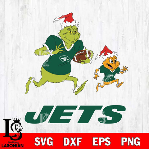 New York Jets The Grinch & Max Football Cricut,Christmas SVG DXF EPS PNG FILE, Digital Download,Instant Download, Silhouette