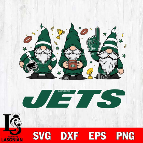 New York Jets Three Gnome FAN File Cut, NFL SVG, Digital Download , CHRISTMAS Criucut , Silhouette