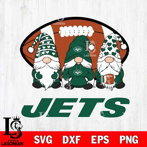 New York Jets Three Gnome Football File Cut, NFL SVG, Digital Download , CHRISTMAS Criucut , Silhouette