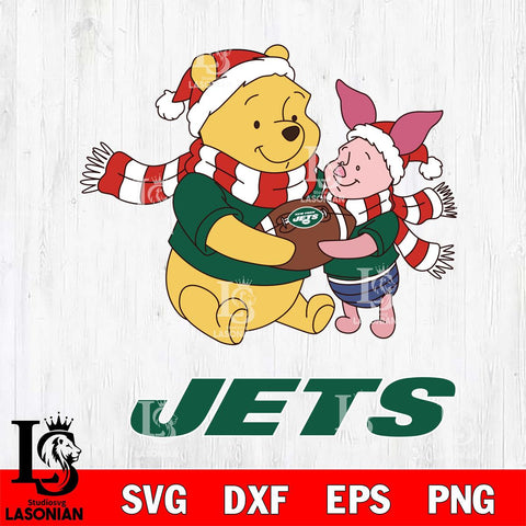 New York Jets Winnie the Pooh & Piglet Football Cricut,Christmas SVG DXF EPS PNG FILE, Digital Download,Instant Download, Silhouette