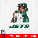 New York Jets #1 beauty Black Fan Girl Svg Eps Dxf Png File, Digital Download, Instant Download
