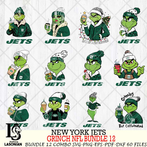 New York Jets  Grinch NFL Bundle 12 SVG Eps Dxf Png File, Digital Download, Instant Download