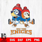 New York Knicks Christmas Bluey & Bingo Sit Svg , Christmas Svg , Bluey svg , Digital Download, dxf eps png pdf file