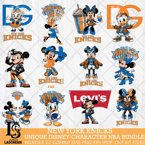 New York Knicks Disney character NBA Bundle 12 Svg Eps Dxf Png File, Digital Download, Instant Download