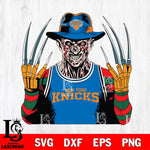 New York Knicks Freddy Krueger Horror basketball SVG DXF EPS PNG FILE, NBA File Cut,Halloween Digital Download,Instant Download, Silhouette
