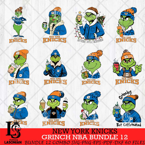 New York Knicks Grinch NBA Bundle 12 SVG Eps Dxf Png File, Digital Download, Instant Download
