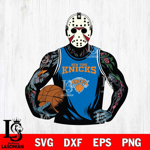 New York Knicks Jason Voorhees Horror basketball SVG DXF EPS PNG FILE, NBA File Cut,Halloween Digital Download,Instant Download, Silhouette