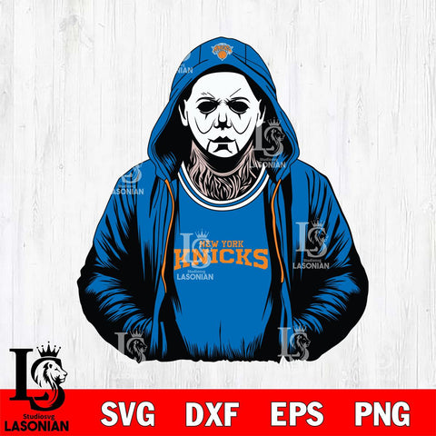 New York Knicks Michael Myers Horror basketball SVG DXF EPS PNG FILE, NBA File Cut,Halloween Digital Download,Instant Download, Silhouette