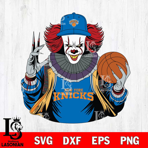 New York Knicks Pennywise Horror basketball SVG DXF EPS PNG FILE, NBA File Cut,Halloween Digital Download,Instant Download, Silhouette