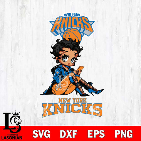 New York Knicks Style Black Fan Girl Betty Boop