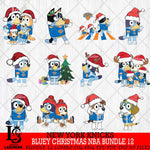 New York Knicks  Bluey Christmas NBA Bundle 12 Svg Eps Dxf Png File, Digital Download, Instant Download