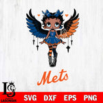 New York Mets Anglel Black Fan Girl Betty Boop