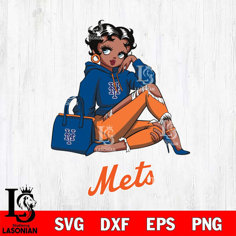 New York Mets Awesome Black Fan Girl Betty Boop